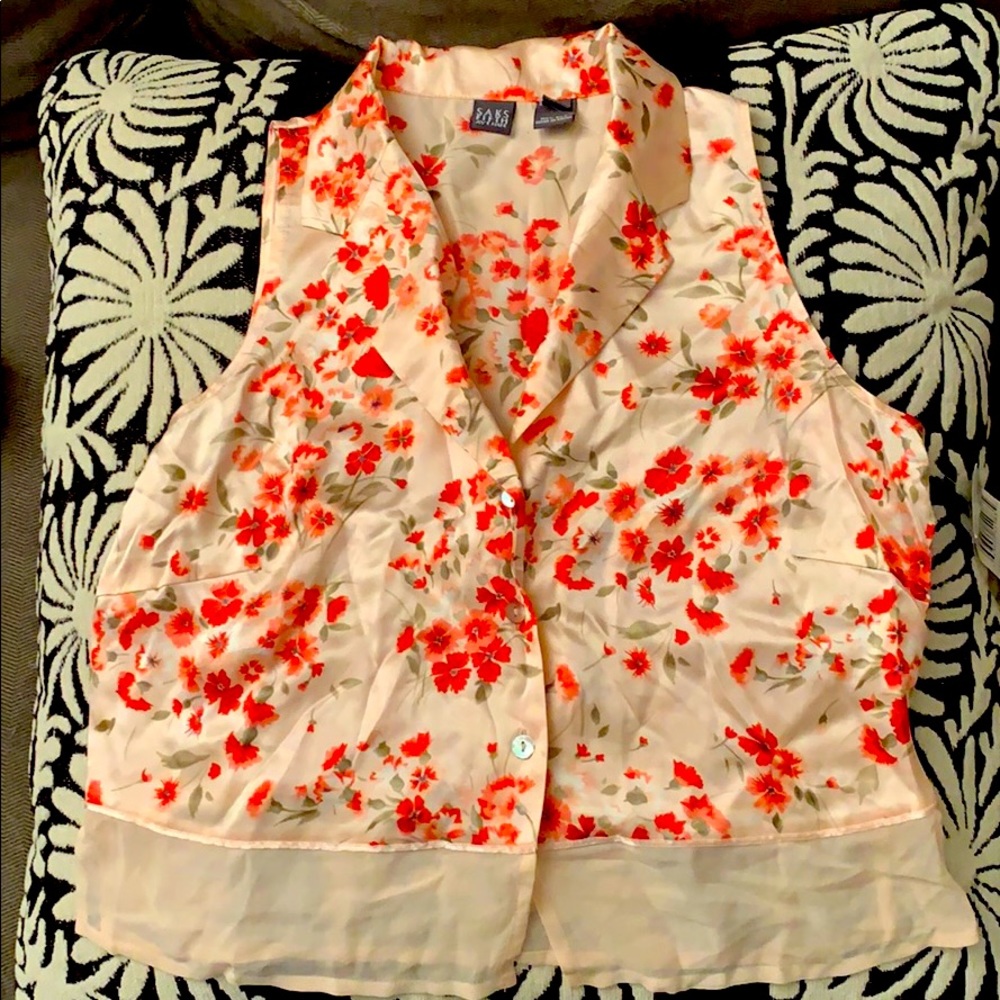 NWT Saks Fifth Avenue 100% Silk Sleeveless Top S